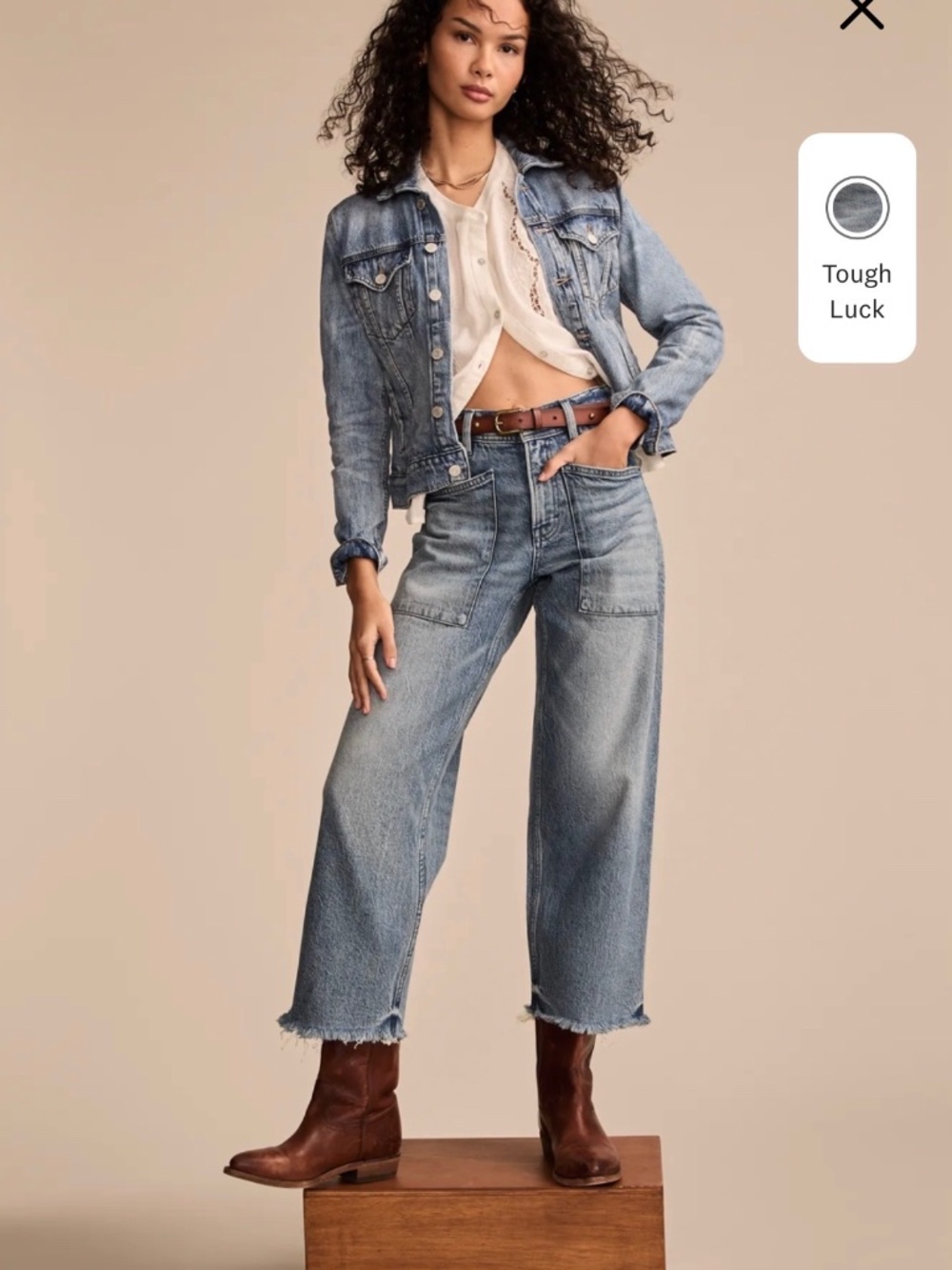 Lucky Legend Crop Patch Pocket Wide Leg